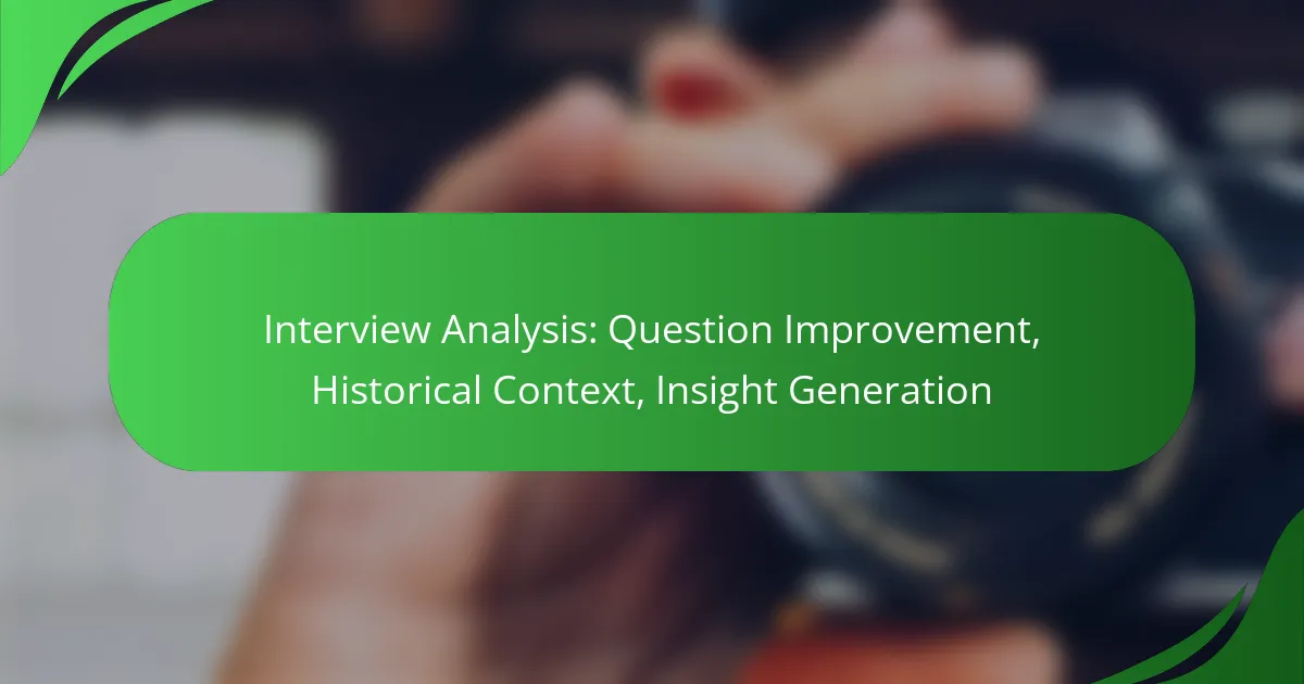 Interview Analysis: Question Improvement, Historical Context, Insight Generation