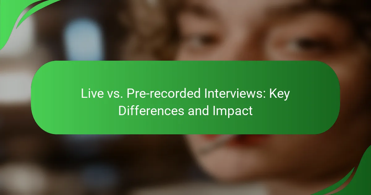 Live vs. Pre-recorded Interviews: Key Differences and Impact