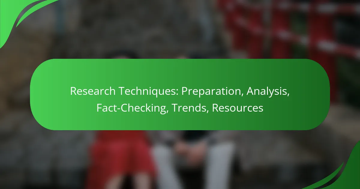 Research Techniques: Preparation, Analysis, Fact-Checking, Trends, Resources