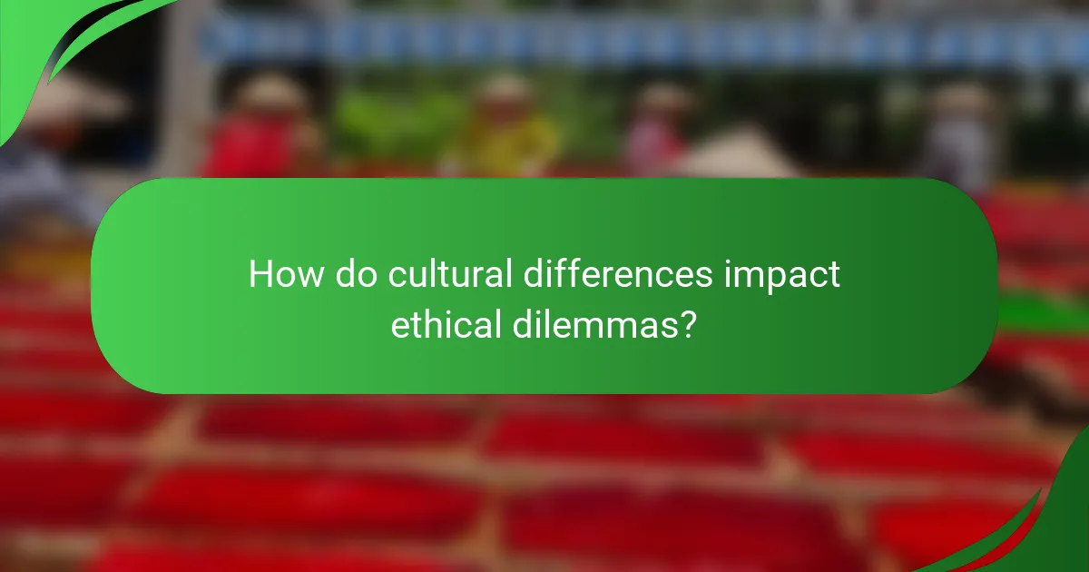 How do cultural differences impact ethical dilemmas?