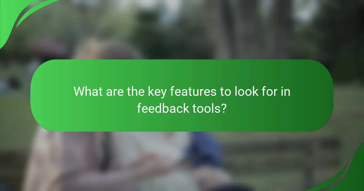 What are the key features to look for in feedback tools?